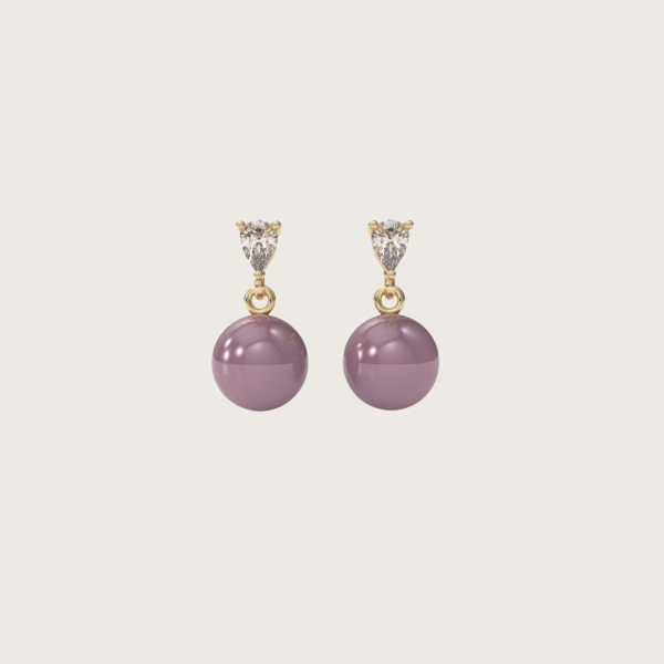 Pear-Shaped Diamond Pearl Earrings