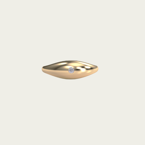 CURVED RING WITH DIAMOND