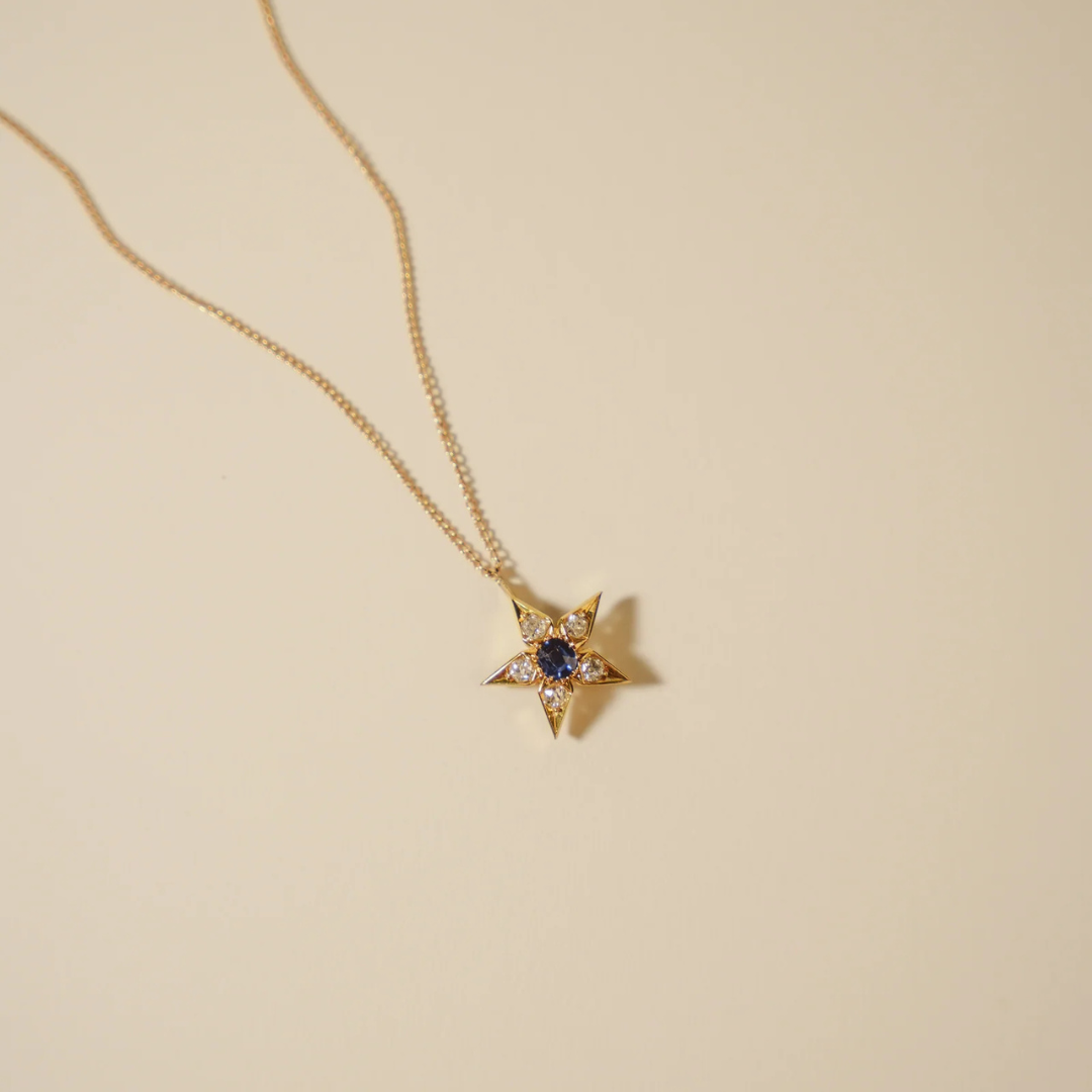 Sapphire and Diamond Star Pendant