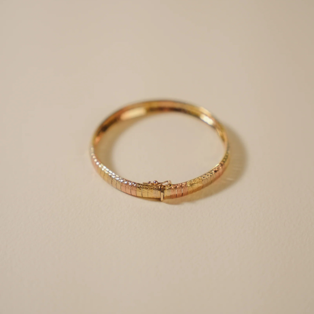 18ct Tri-Colour Italian Gold Bracelet - Thin