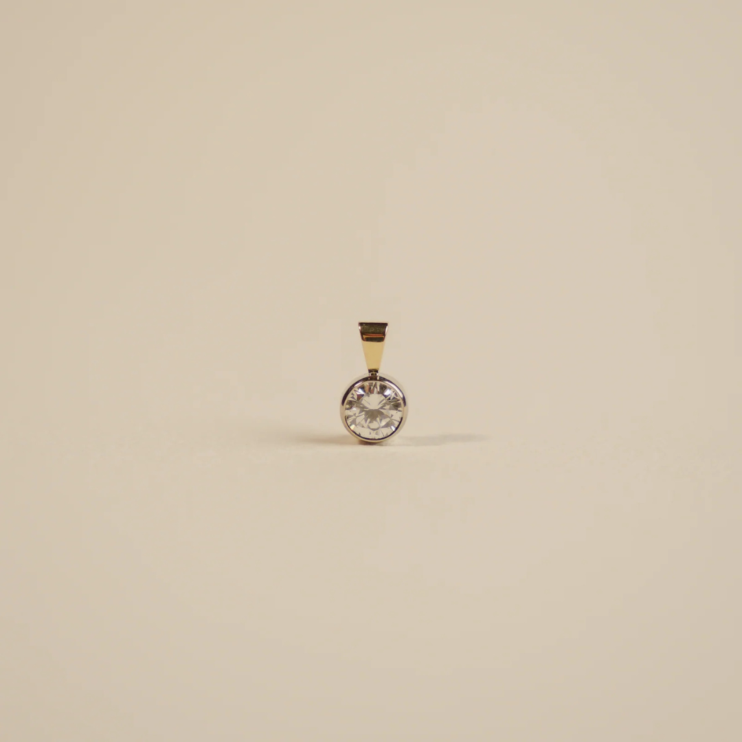 18kt Mixed Metal Diamond Pendant