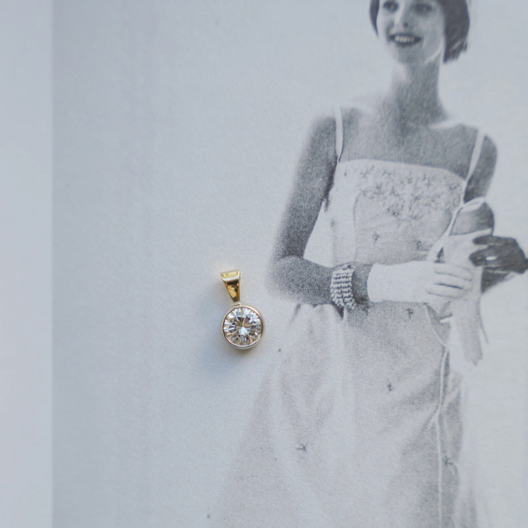 18kt Mixed Metal Diamond Pendant