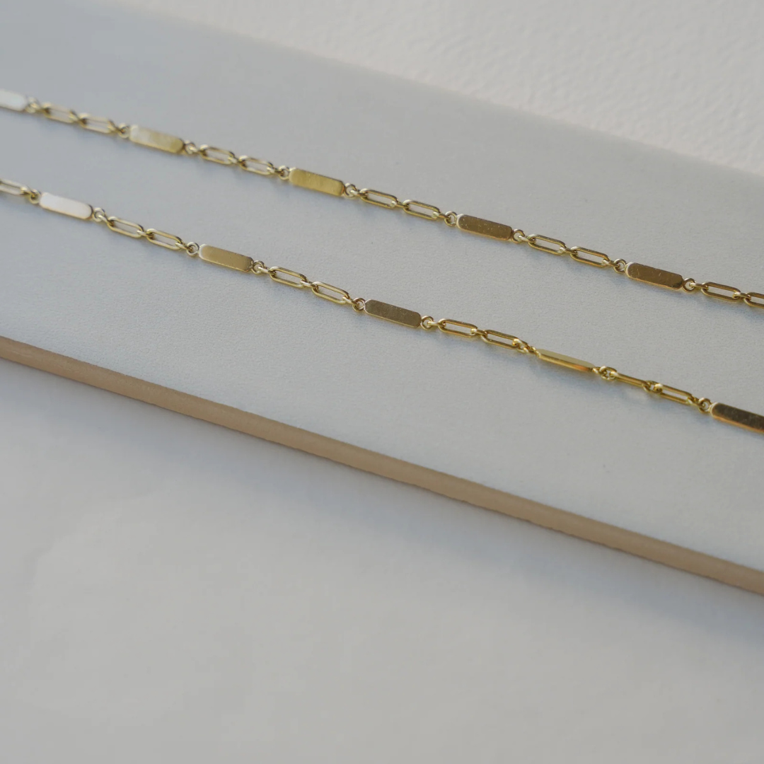 18kt Yellow Gold Bar-Link Chain