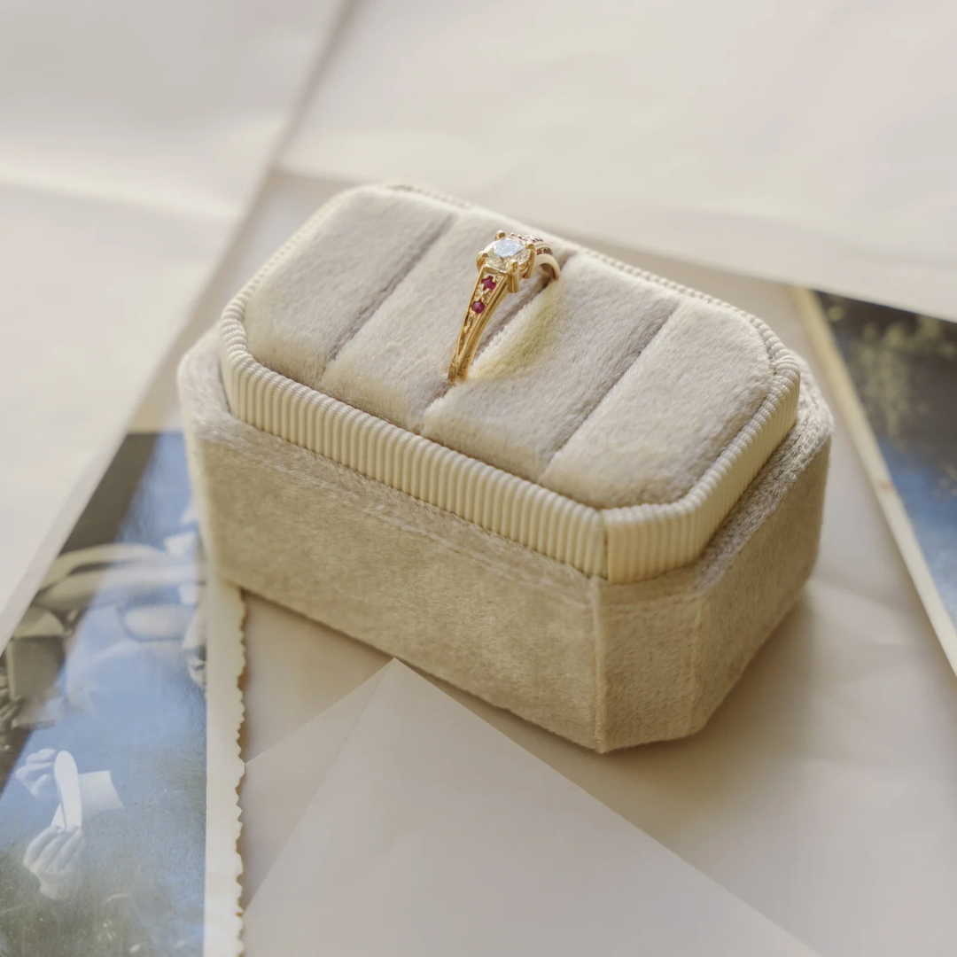 9kt Diamond and Ruby Ring