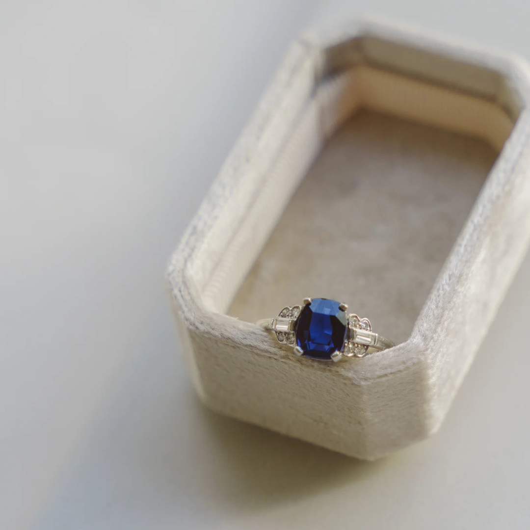 Platinum Burmese Sapphire and Diamond Ring