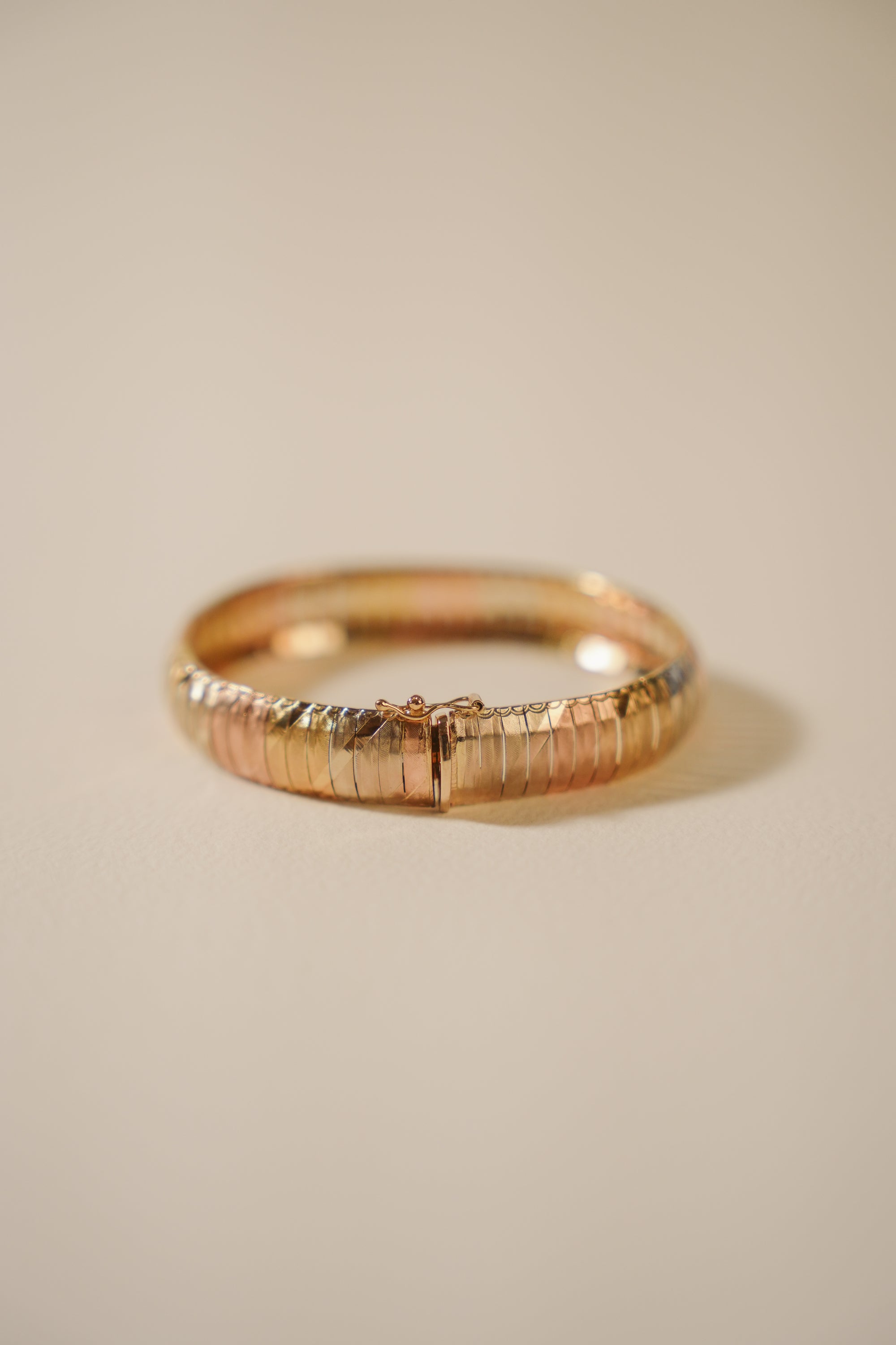 18ct Tri-Colour Italian Gold Bracelet - Thick
