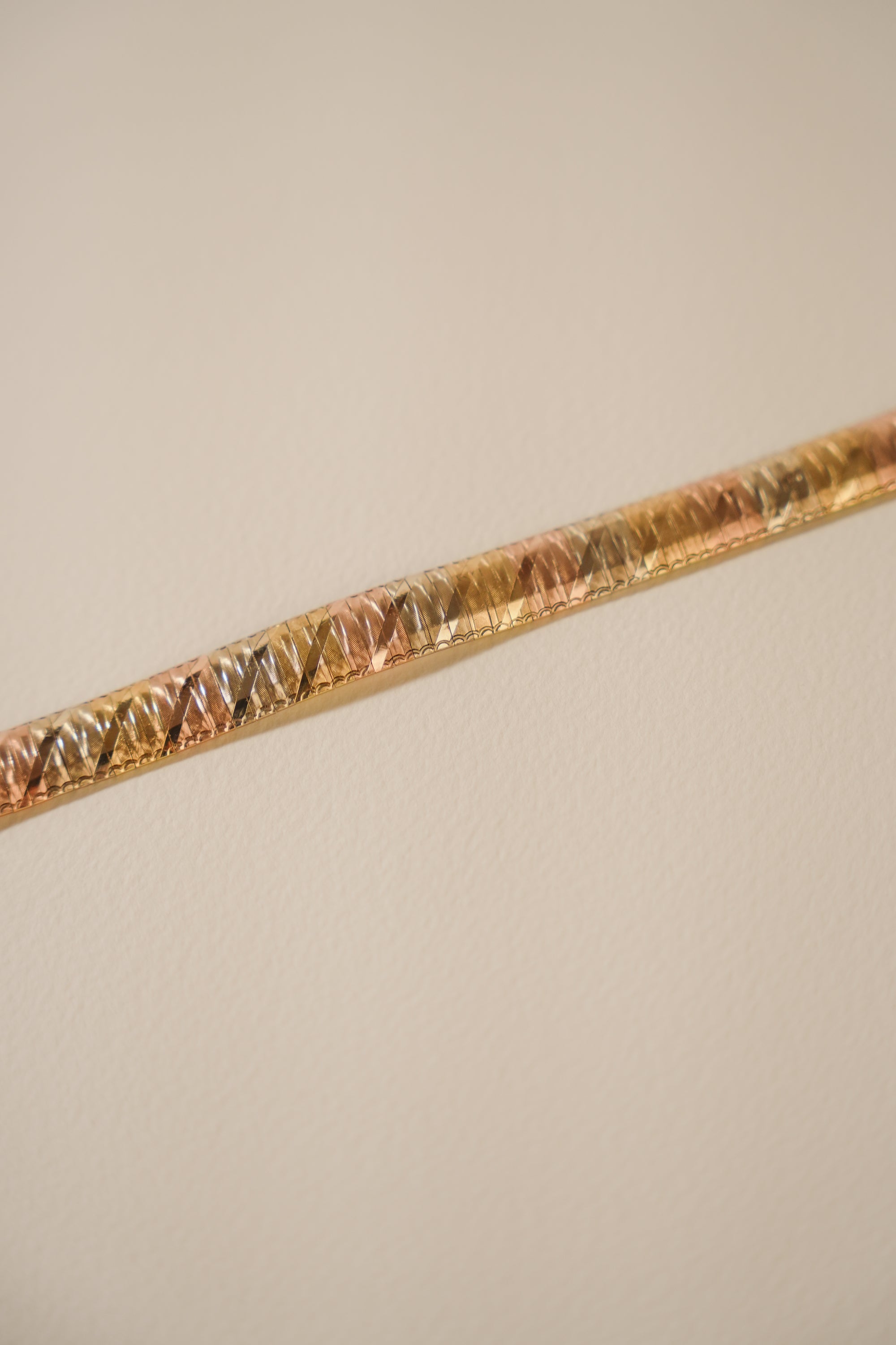 18ct Tri-Colour Italian Gold Bracelet - Thick