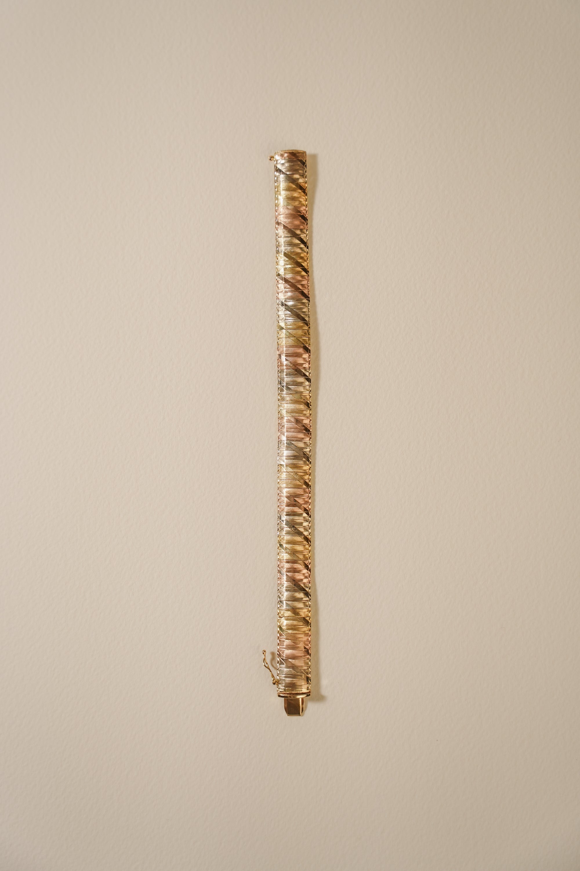 18ct Tri-Colour Italian Gold Bracelet - Thick