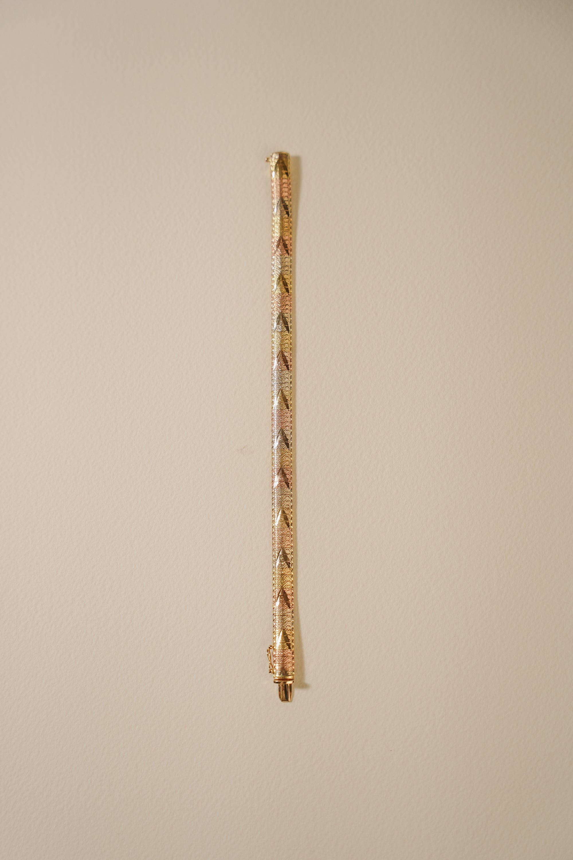 18ct Tri-Colour Italian Gold Bracelet - Thin
