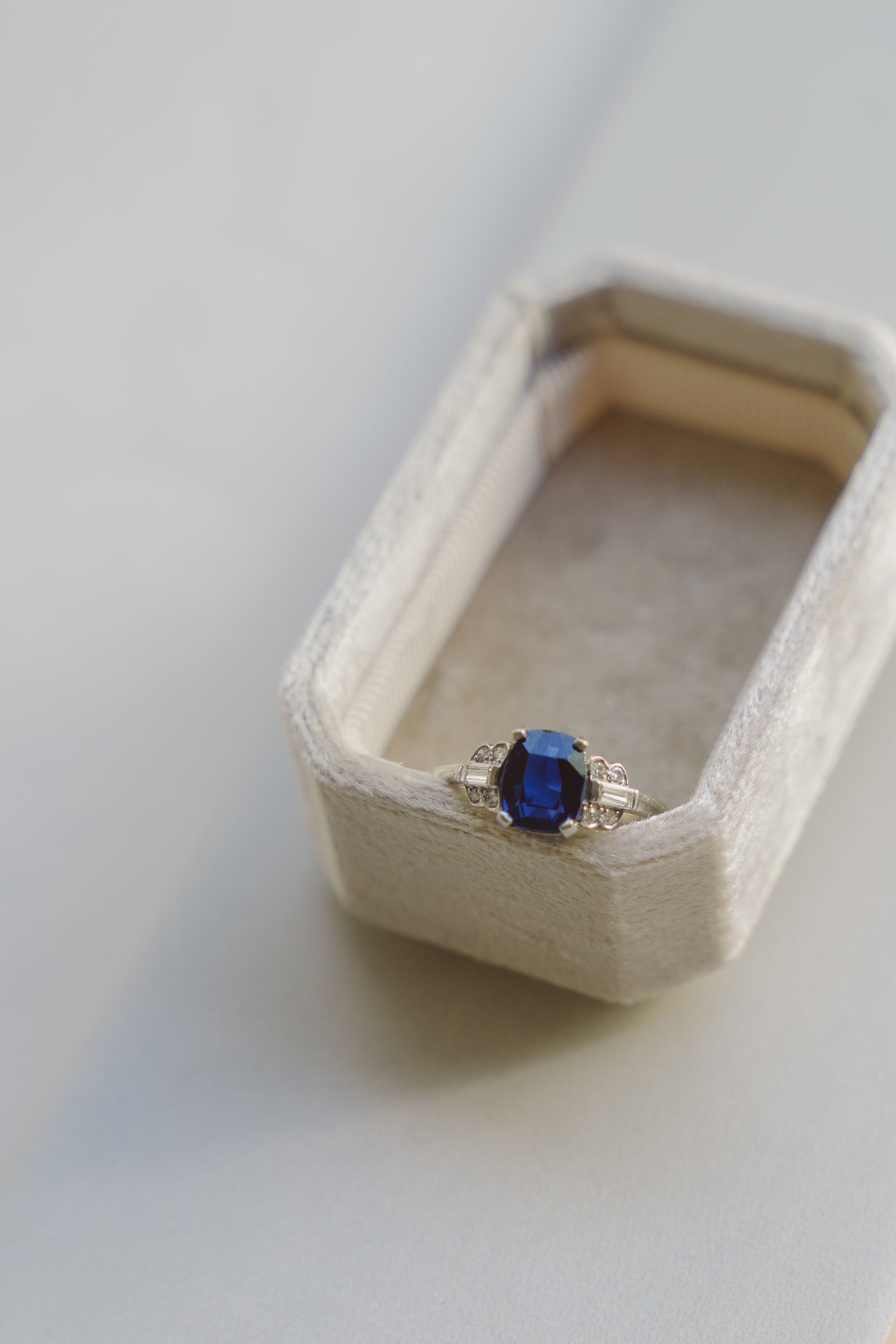 Platinum Burmese Sapphire and Diamond Ring