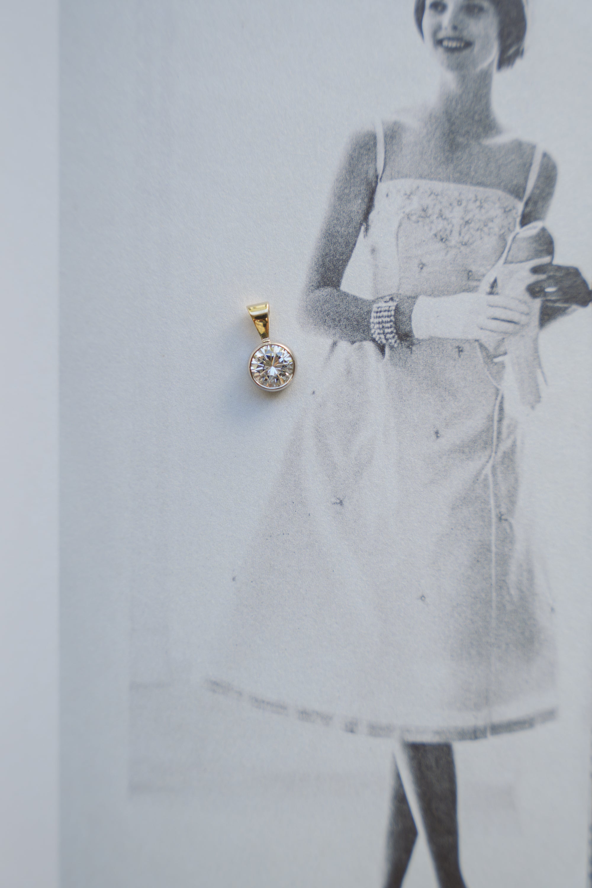 18kt Mixed Metal Diamond Pendant