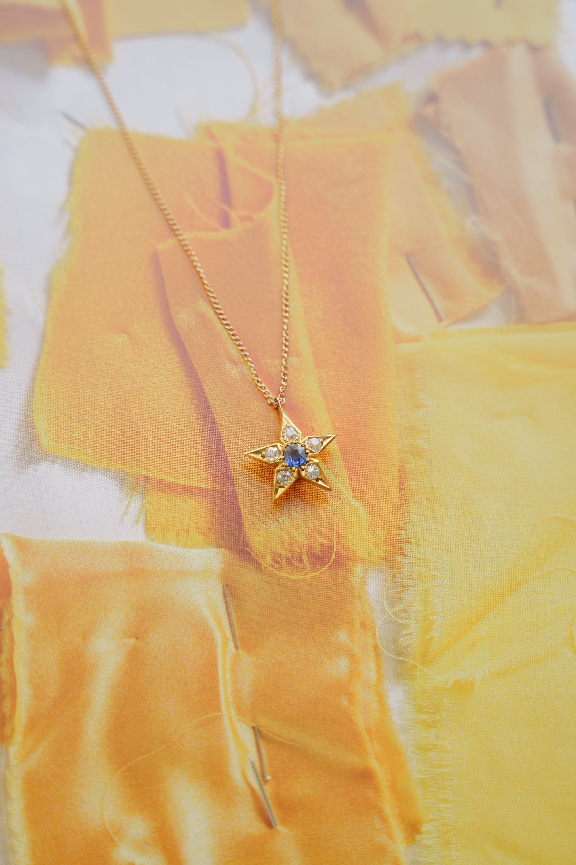 Sapphire and Diamond Star Pendant