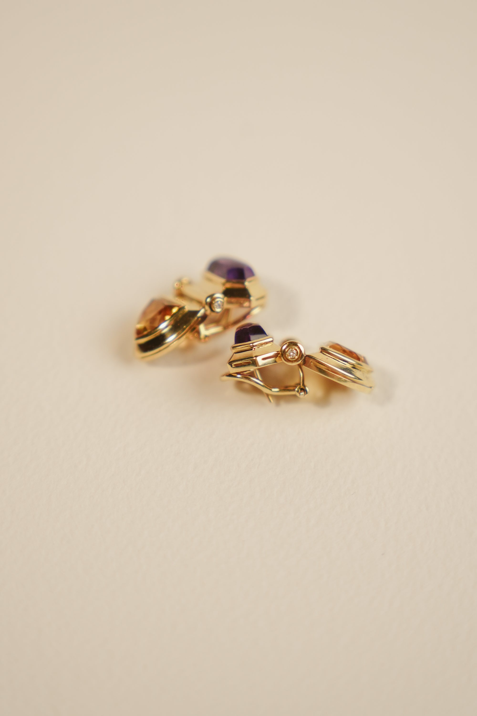 18kt Amethyst and Citrine Earrings