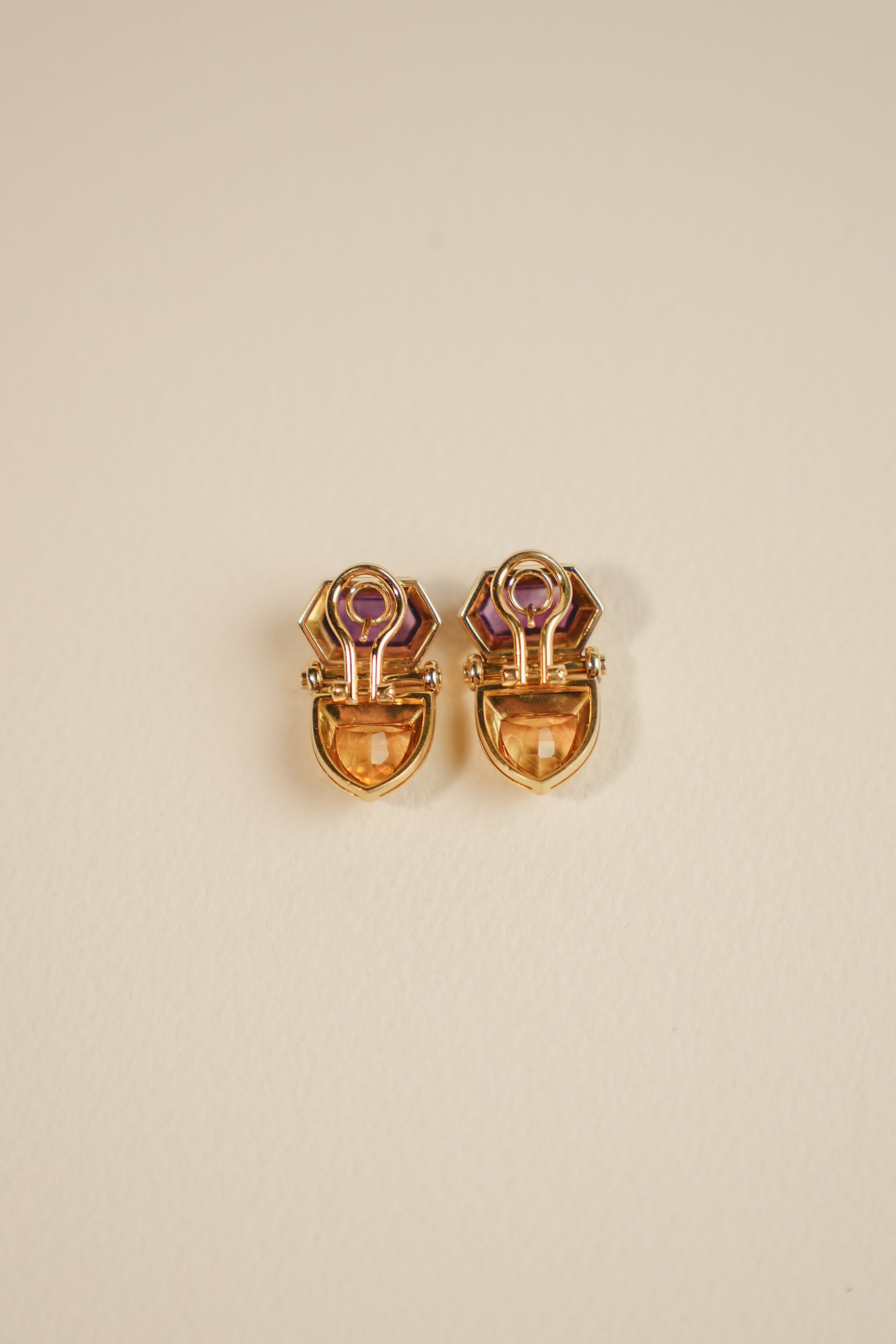 18kt Amethyst and Citrine Earrings