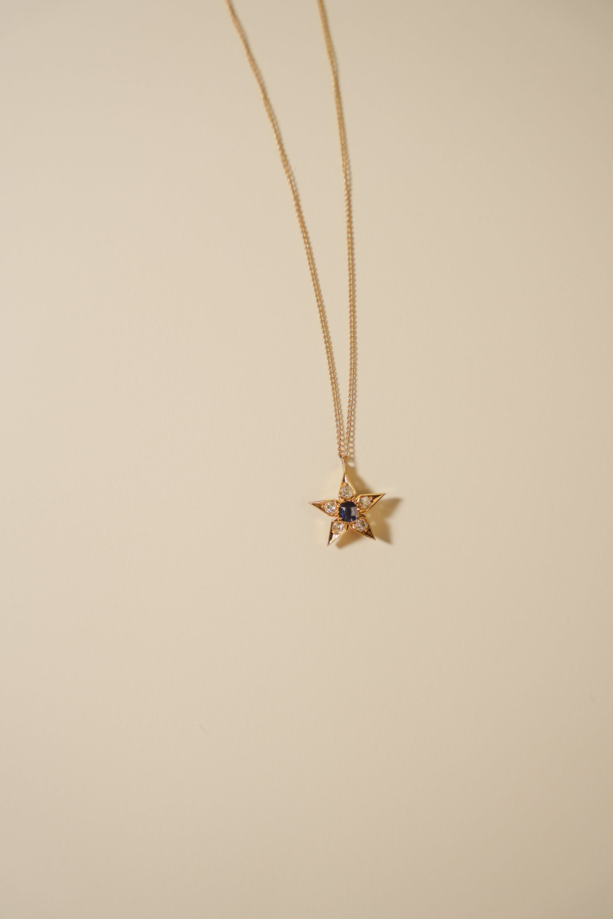 Sapphire and Diamond Star Pendant