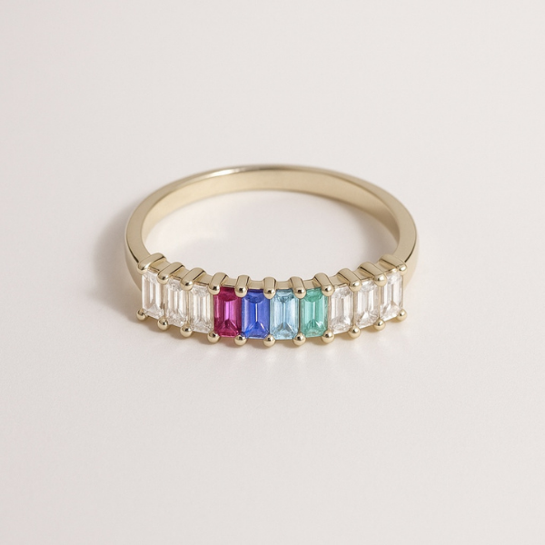 CUSTOM: DIAMOND & GEMSTONE BAND