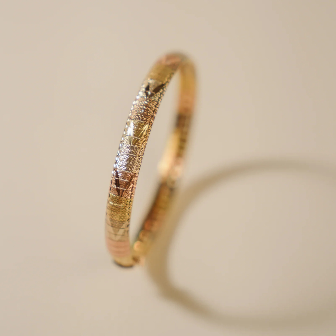 18ct Tri-Colour Italian Gold Bracelet - Thin