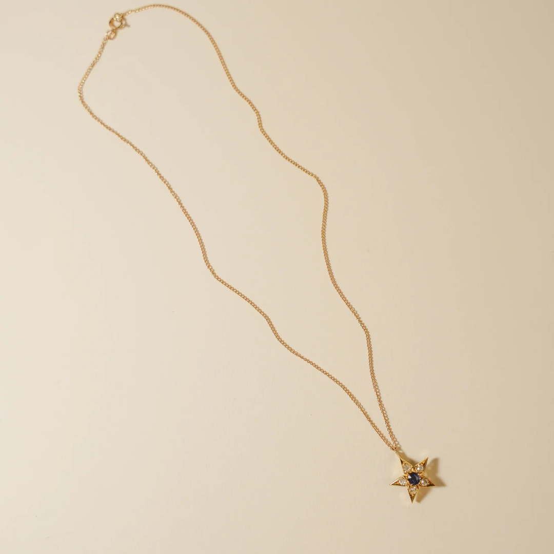 Sapphire and Diamond Star Pendant