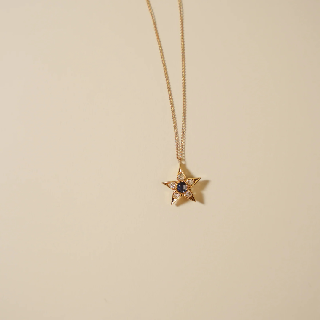 Sapphire and Diamond Star Pendant