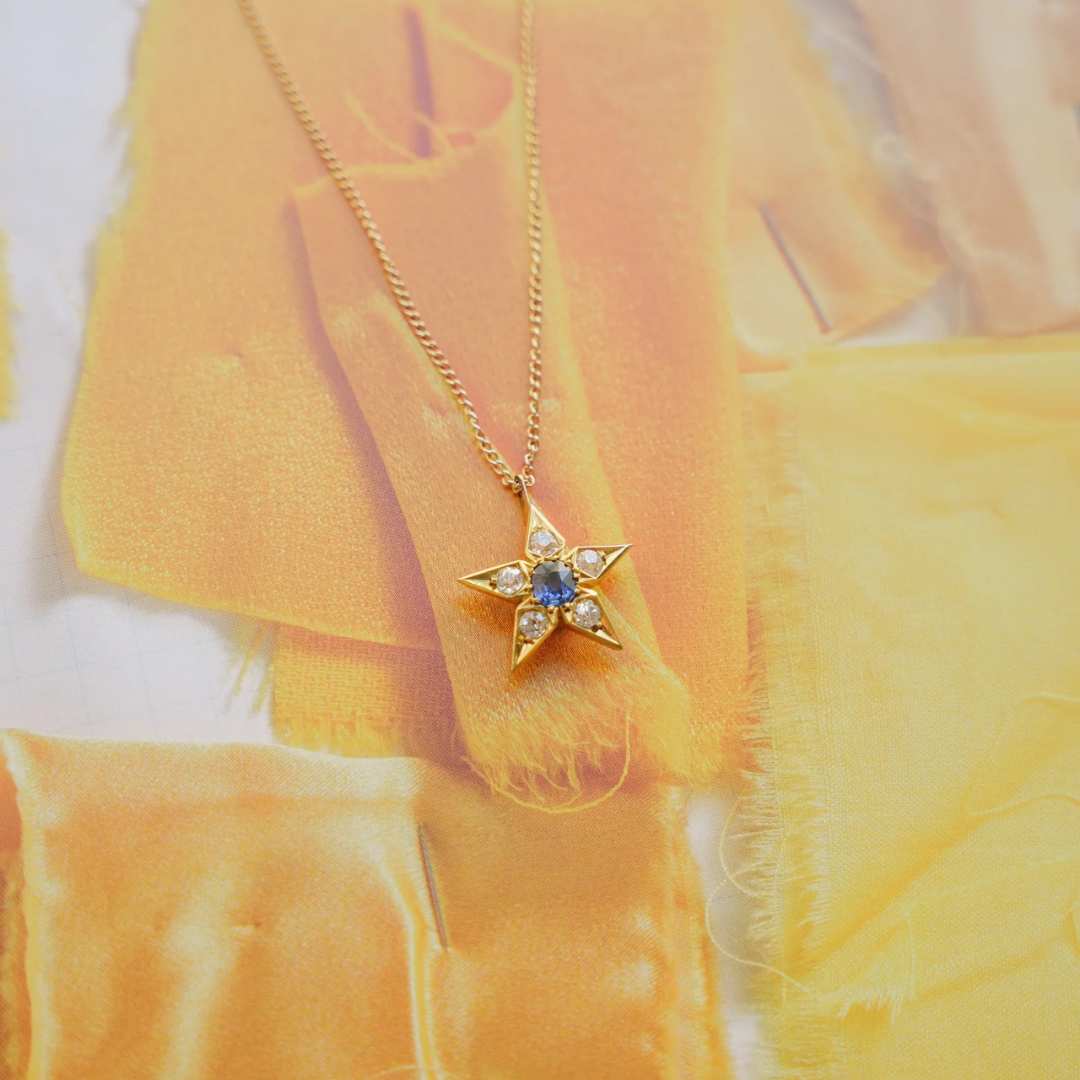 Sapphire and Diamond Star Pendant