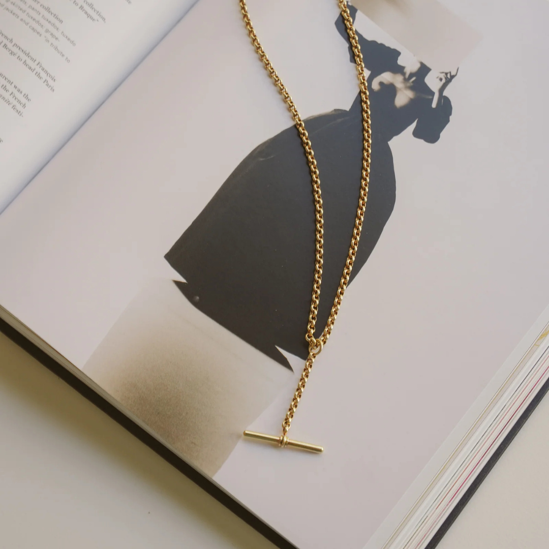 9kt Vintage T-Bar Belcher Necklace