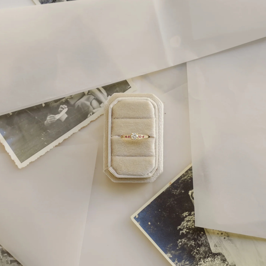 9kt Diamond and Ruby Ring