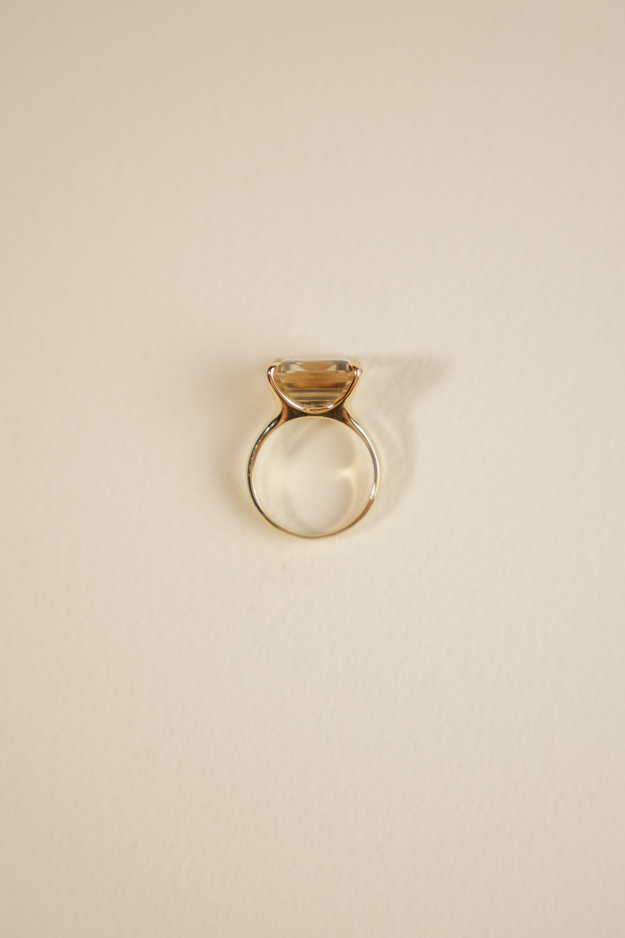 18kt Quartz Citrine Cocktail Solitaire Ring