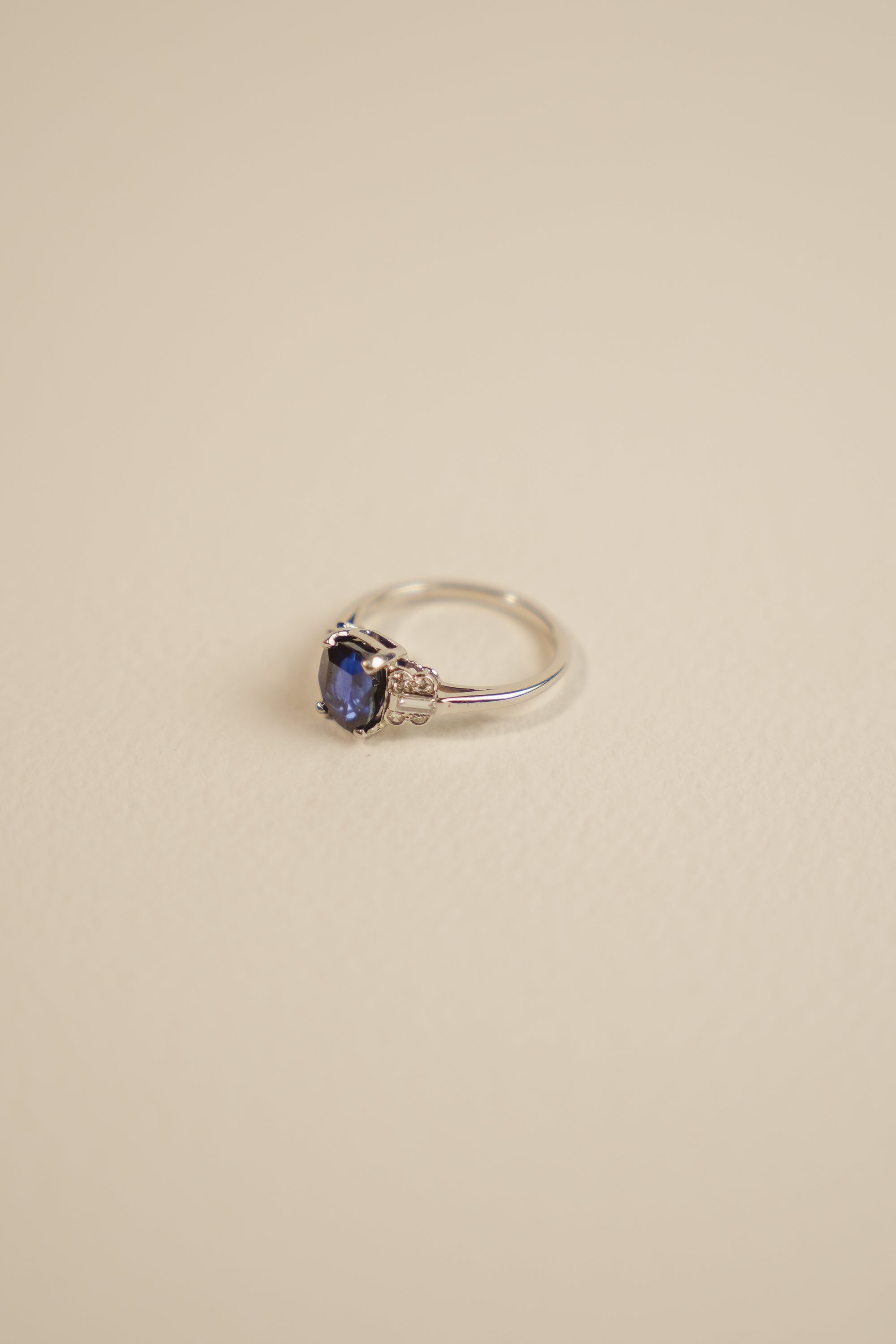 Platinum Burmese Sapphire and Diamond Ring