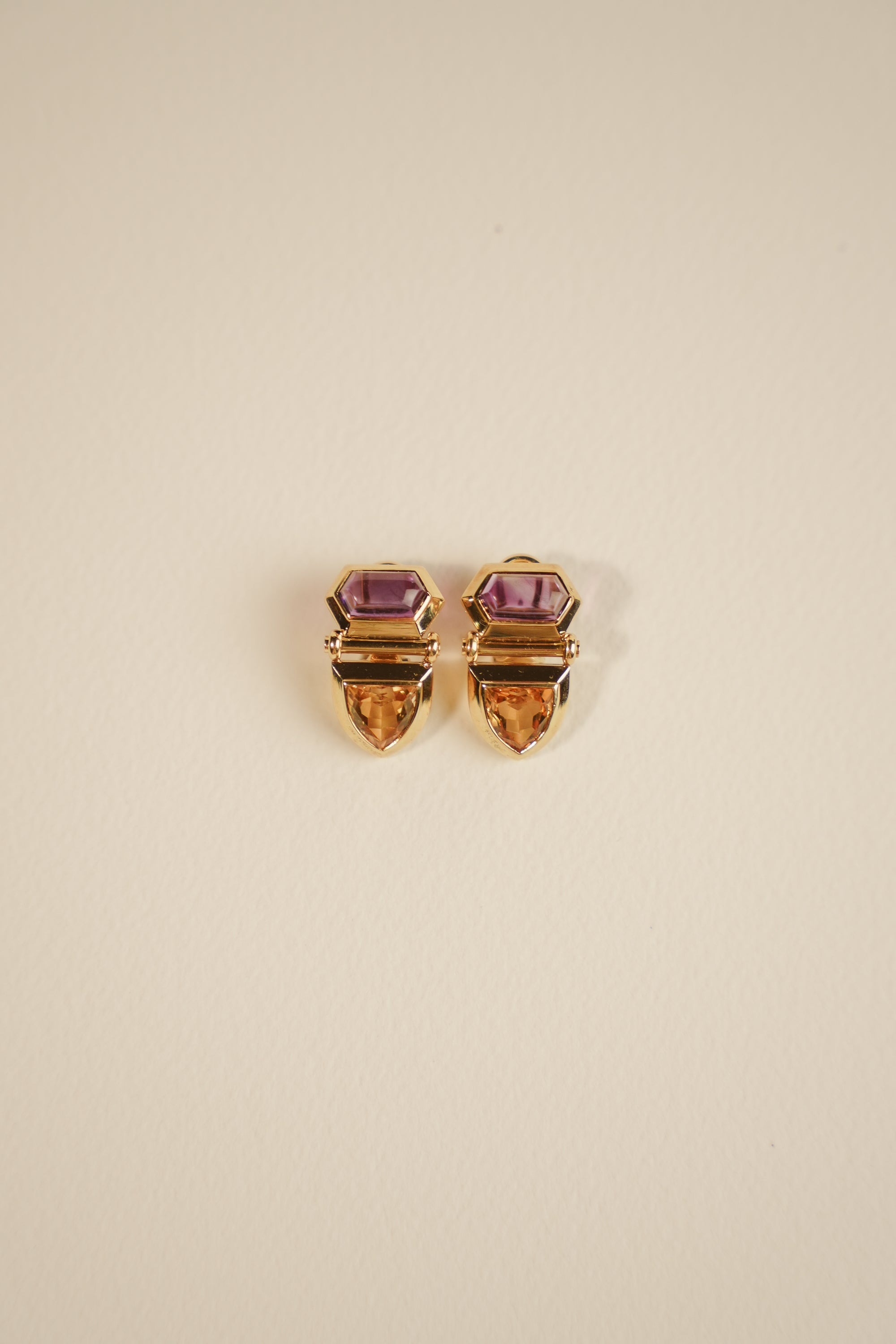 18kt Amethyst and Citrine Earrings