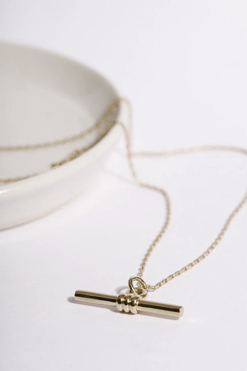 Rose Gold Plated Textured T-Bar Necklace | Posh Totty Designs | Wolf &  Badger